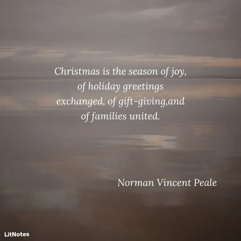 Christmas is the season of joy, of holiday greetings exchanged, of gift-giving,and of families united.